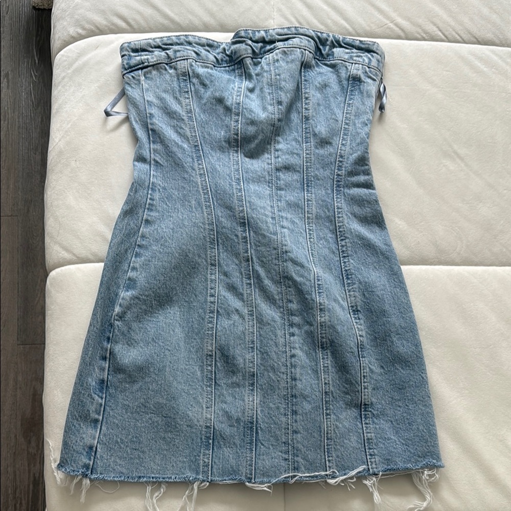 Zara Light Blue Denim Dress